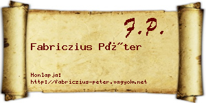 Fabriczius Péter névjegykártya