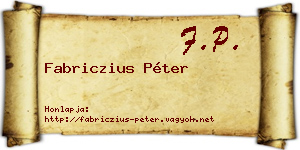 Fabriczius Péter névjegykártya