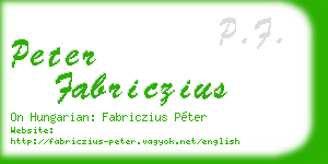 peter fabriczius business card