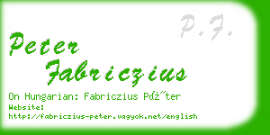 peter fabriczius business card